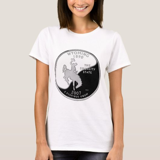 Faux Wyoming State Quarter T-shirt (Voorkant)