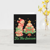 Faux Yarn Crochet Snowman And Christmas Tree Kaart (Gele Bloem)