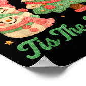 Faux Yarn Crochet Snowman And Christmas Tree  Poster (Hoek)