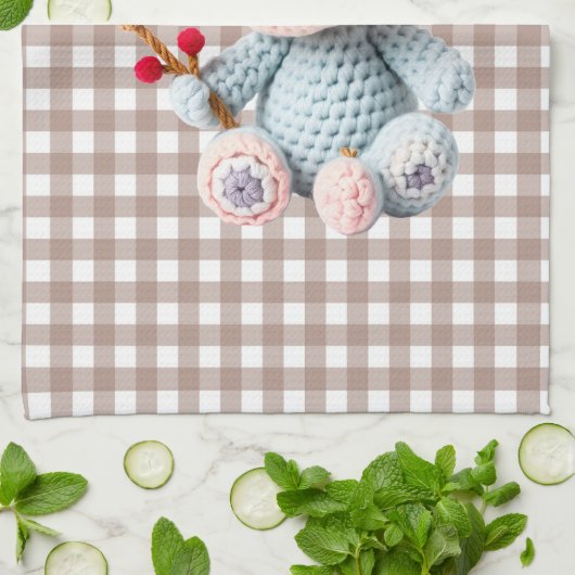 Faux Yarn Notch-Hook Koala Christmas Design Theedoek (Gevouwen)