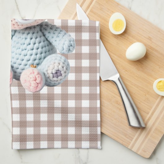 Faux Yarn Notch-Hook Koala Christmas Design Theedoek (Quarter Fold)