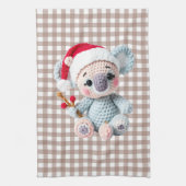 Faux Yarn Notch-Hook Koala Christmas Design Theedoek (Verticaal)