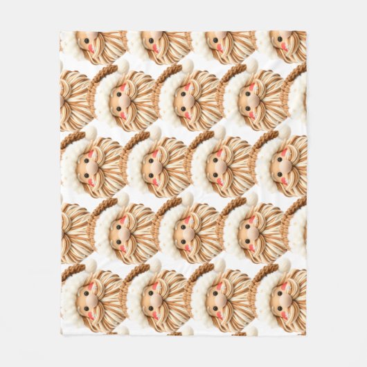 Faux yarn notch-hook Santa face Christmas Fleece Deken (Voorkant)