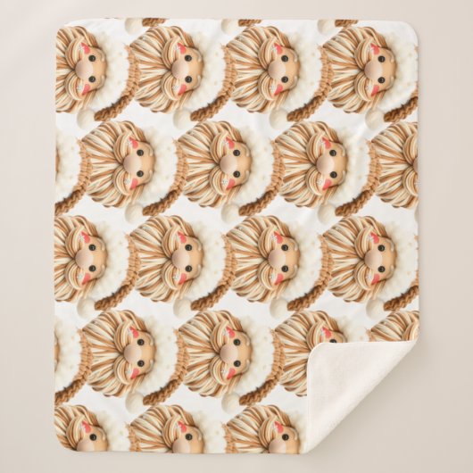 Faux yarn notch-hook Santa face Christmas Sherpa Deken (Voorkant)