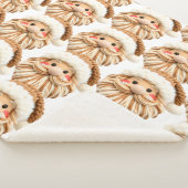 Faux yarn notch-hook Santa face Christmas Sherpa Deken (3/4)