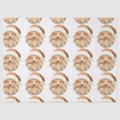 Faux Yarn Notch-Hook Santa Face Christmas Wrapping Tissuepapier (Voorkant)