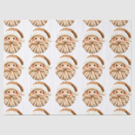 Faux Yarn Notch-Hook Santa Face Christmas Wrapping Tissuepapier