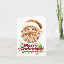 faux yarn pattern, notch-hook style, textured feestdagen kaart