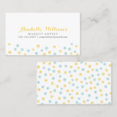 Faux Yellow en Mint Glitter Confetti Stippen Visitekaartje (Voorkant / Achterkant)