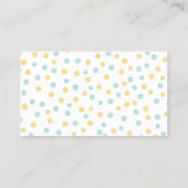 Faux Yellow en Mint Glitter Confetti Stippen Visitekaartje (Achterkant)