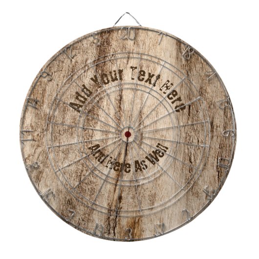 Faux Zacht Oud Hout·Custom Dartbord (Voorkant)