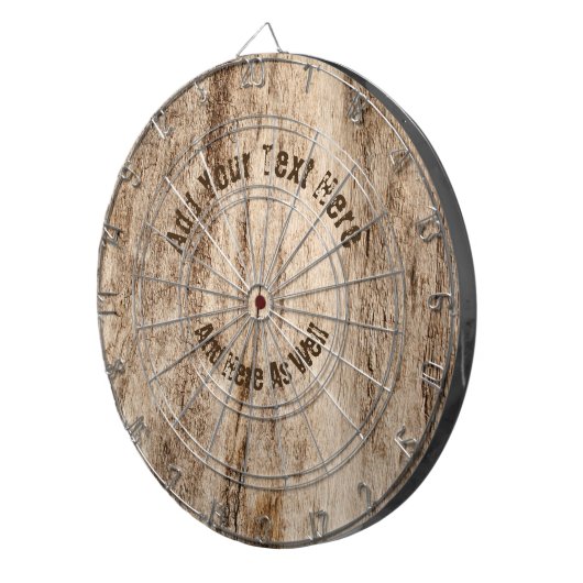Faux Zacht Oud Hout·Custom Dartbord (Voorkant Rechts)
