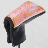 Faux-zalmleder, gebroken wit golfheadcover (3/4 voorkant)