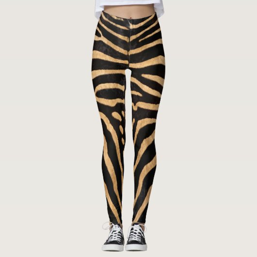 Faux Zebra Huid-Leggings Leggings (Voorkant)