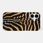 Faux Zebra Skin iPhone 16 Hoesje (Achterkant horizontaal)