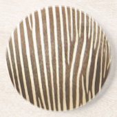 Faux Zebra Skin Pattern Zandsteen Onderzetter (Voorkant)