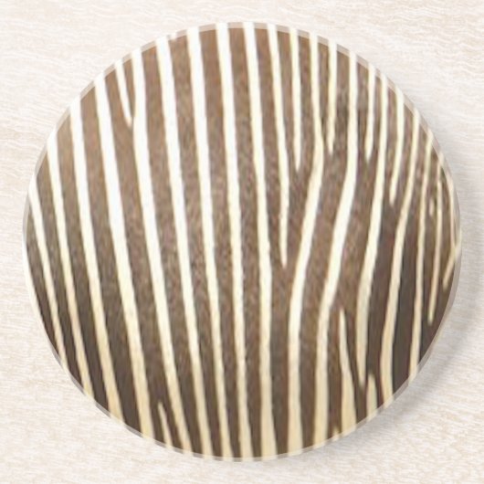 Faux Zebra Skin Pattern Zandsteen Onderzetter (Voorkant)
