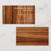 Faux Zebrawood Woodgrain Executive Visitekaartje (Voorkant / Achterkant)