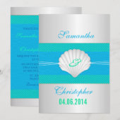 Faux Zee Shell - Beach bruiloft uitnodiging (Voorkant / Achterkant)