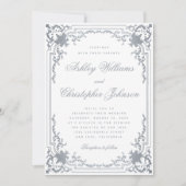 Faux Zilver Bruiloft Elegant  Wit Kaart (Voorkant)