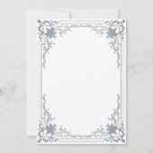 Faux Zilver Bruiloft Elegant  Wit Kaart (Achterkant)