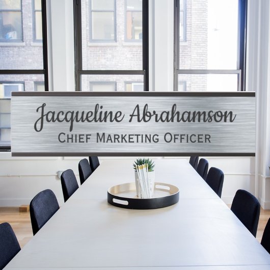 Faux zilver en zwart Kantoor deurteken Geen Logo Deurbordje