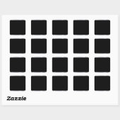 Faux Zilver En Zwart Modern Elegant Blank Trendy Vierkante Sticker (Vel)