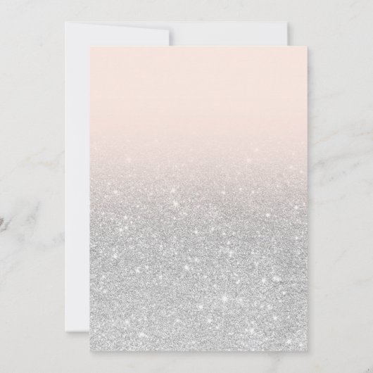Faux zilver glitter blush roze eet drink bruiloft kaart (Achterkant)