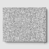 Faux Zilver Glitter Diamant Hart Bruiloft Gastenboek (Achterkant)