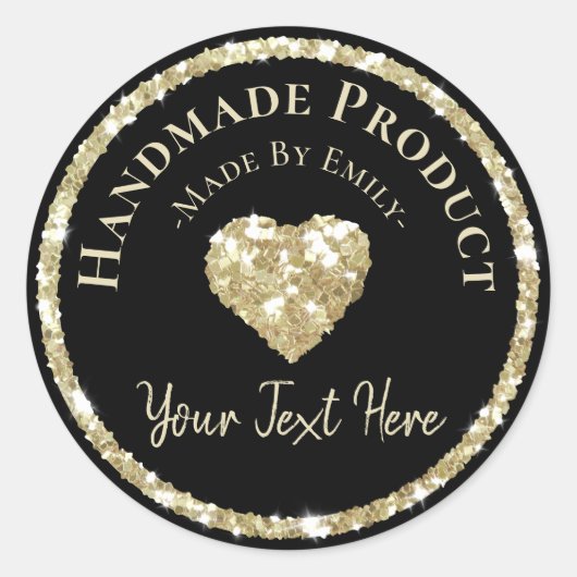 Faux Zilver Glitter Label Handgemaakte Hobby Produ (Voorkant)