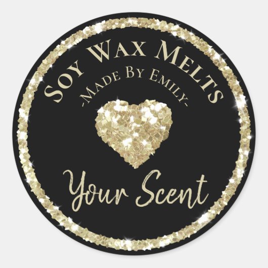 Faux Zilver Glitter Label Zelfgemaakte Soja Wax Sm (Voorkant)