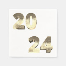 Faux zilver goud gelukkig nieuwjaar 2024
