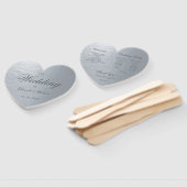 Faux Zilver Grijs Kalligrafie Hart Huwelijk Progra Handwaaier (Niet-gemonteerd)