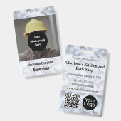 Faux Zilver Grijs Marmer ID Badge (Voor- en achterkant)