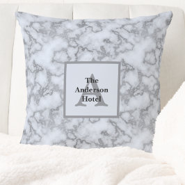 Faux Zilver Grijs Marmer - Neutraal Decor Kussen
