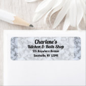 Faux zilver grijs marmer retour adres label (Insitu)