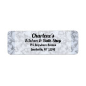 Faux zilver grijs marmer retour adres label (Voorkant)
