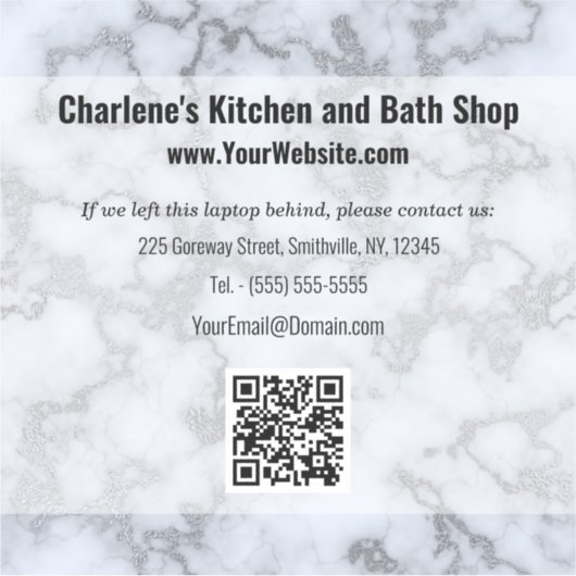 Faux Zilver Grijs Marmer Sticker (Voorkant)