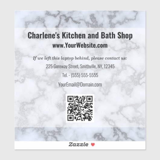 Faux Zilver Grijs Marmer Sticker (Vel)