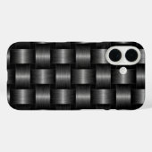 Faux Zilver Grijs Metalen iPhone Case (Achterkant (horizontaal))