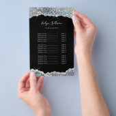 Faux zilver iriserende glitter prijslijst flyer (Hand)
