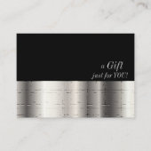 Faux Zilver Metallic Cadeaubon Kortingskaartje (Voorkant)