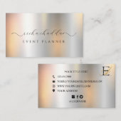 Faux Zilver Metallic Elegant Uniek Visitekaartje (Voorkant / Achterkant)