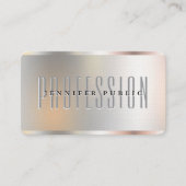 Faux Zilver Metallic Look Luxe Premium Linnen Visitekaartje (Voorkant)