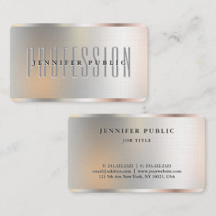 Faux Zilver Metallic Look Luxe Premium Linnen Visitekaartje