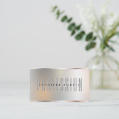 Faux Zilver Metallic Look Luxe Premium Linnen Visitekaartje (Staand voorkant)