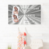 Faux zilver, minimaal van grijze kleur spandoek (Insitu)