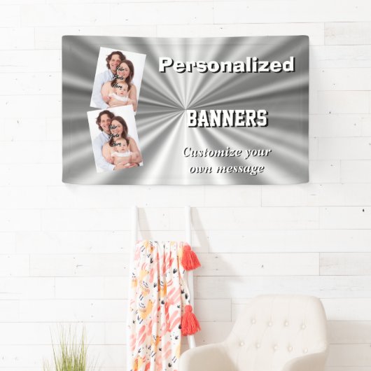 Faux zilver, minimaal van grijze kleur spandoek (Insitu)