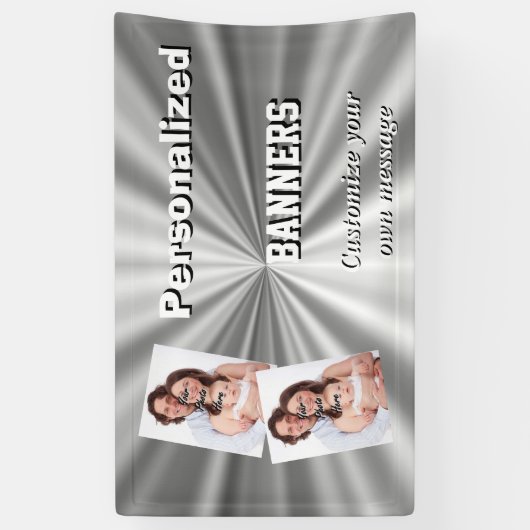 Faux zilver, minimaal van grijze kleur spandoek (Verticaal)