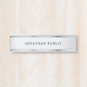 Faux zilver minimalistisch design modern elegant deurbordje (Voorkant)